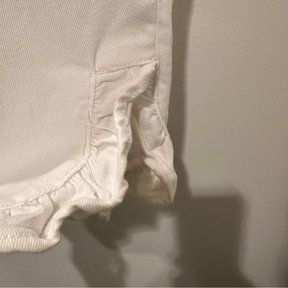 NEW Elegant White Cropped Jeans with Ruffle Hem Hi-Rise 18w - Picture 5 of 11